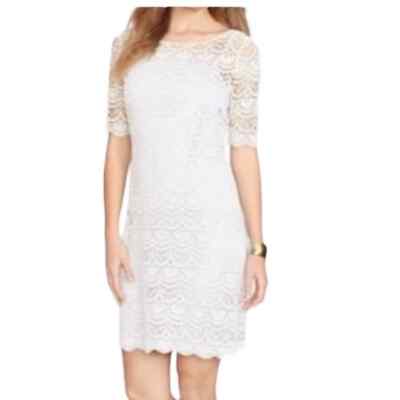 chinese dress ladies 1970s Cream Crochet Paisley Lace Dress main image 0