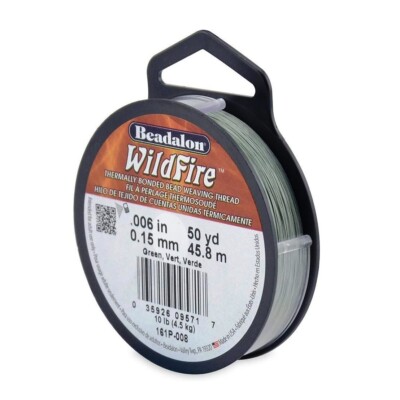 Beadalon Wildfire Beading Thread .006 Inch - 50 Yd Green STWF006GR