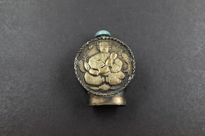 antikes Parfumflakon, Snuffbottle wohl Silber punziert, geprägt,wohl China 1950 - Bild 1 von 4