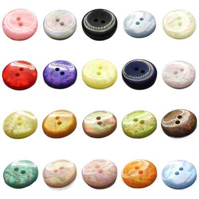 18 mm Perlen Knöpfe Kunstschimmer glänzend Kleidung Basteln 20 Farben KAUFEN 2 4 oder 8 208D