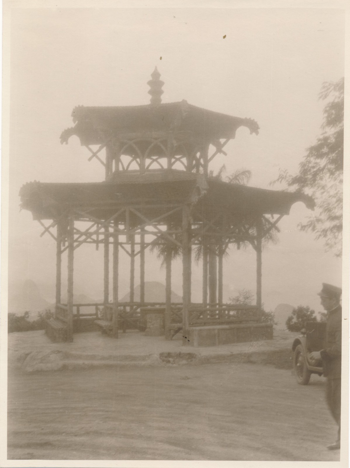 Rio ? Brazil? to identify silver print sepia era car architecture
