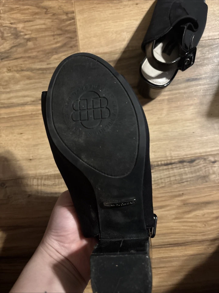 Damas Dana Buchman DB DINA Negro Punta Abierta Tacones Cordones Talla 6 Medianos Foto 3 de 4