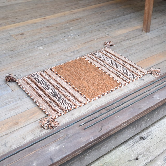 Kilim Floor Bath Mat Accent Rug Navy Cotton Home Kitchen Door Ttr