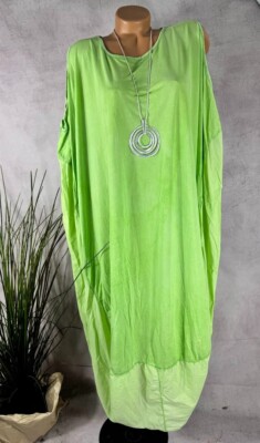 Kombiniertes  Ballon sommer  KLEID Tunika  Italy  washed out LIME GRÜN 42 44 46