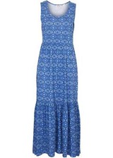 Maxikleid Gr. 40/42 Mitternachtsblau Graphisch Sommerkleid Dress Maxi-Kleid Neu*