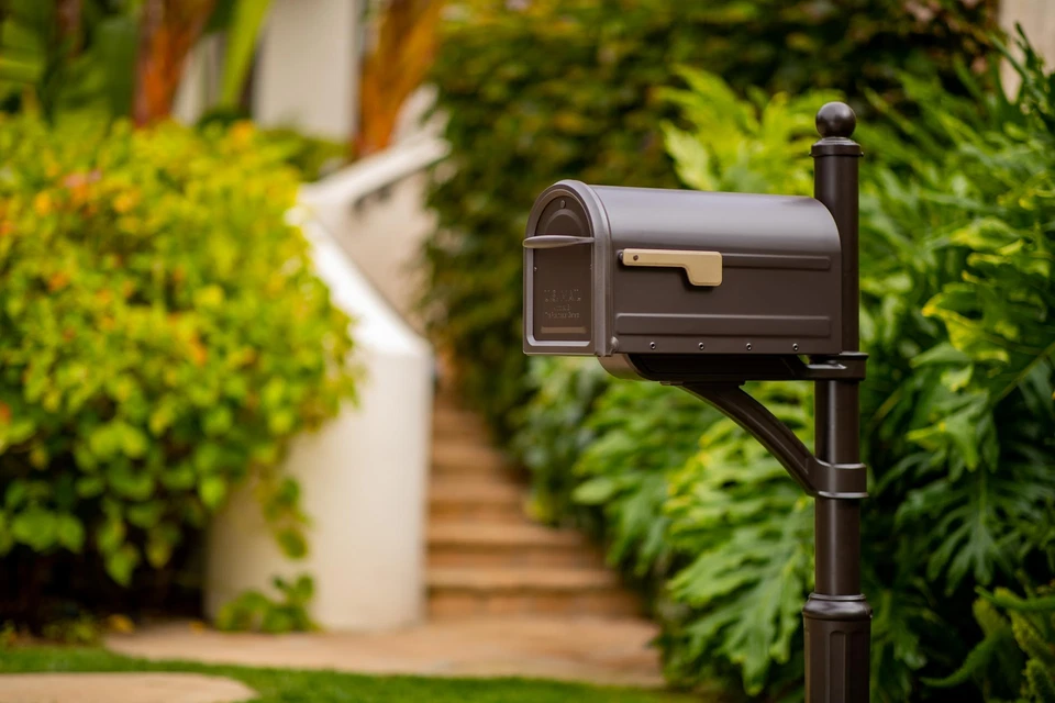 Large Rubbed Bronze Mailbox with Decorative Frame and Easy Access Design - Image 2 of 4