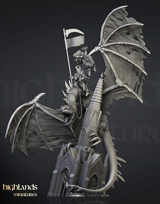 1x Transilvanya Necromancer auf Monster Highland für AOS Sigmar Abyssal Terror