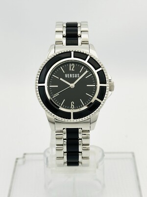Versus by Versace AL13LBQ809A999 Tokyo Black Dial Two-tone Ladies Versus by Versace AL13LBQ809A999 Tokyo Black Dial Two-tone Ladies