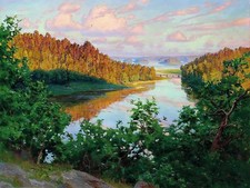 forest river by J. Krouthen Tile Mural Kitchen Bathroom Wall Backsplash Ceramic