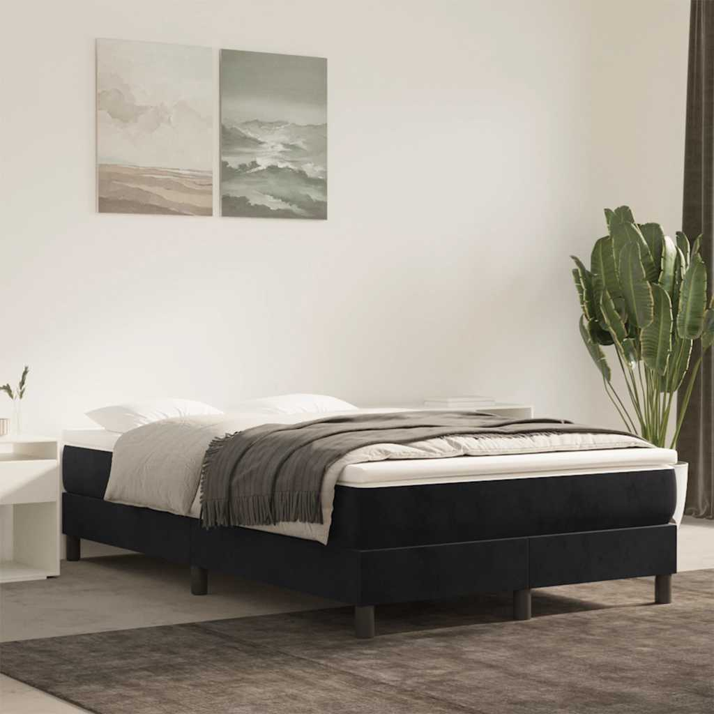 vidaXL Materasso a Molle Insacchettate Nero 120x220x20 cm in Velluto