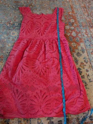 Talbots Womens 8 Petite Pink Eyelet Lace Flutter Ruffle Cap Sleeve Tea Dress - Bild 11 von 11