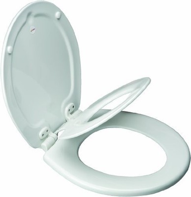 Mayfair Slow Close runder weißer Formholz-Toilettensitz