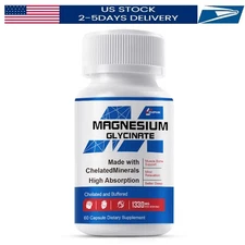 60 Magnesium Glycinate High Absorption Improved Sleep Anxiety Relief Capsule