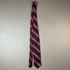 Vintage BROOKS BROTHERS 100 Silk Tie Burgundy Striped Necktie 56in Made USA NWT