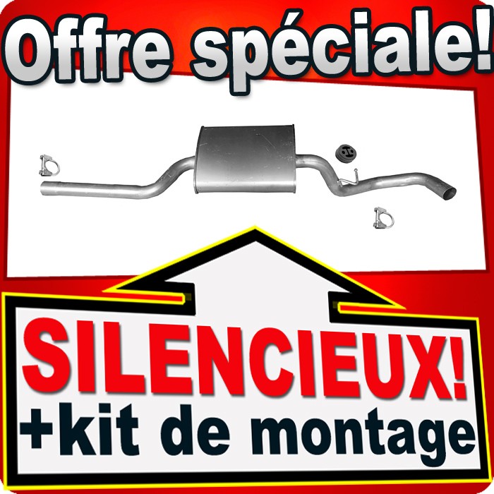 Silencieux intermédiaire Ford Kuga II EcoBoost anti-corrosion en acier