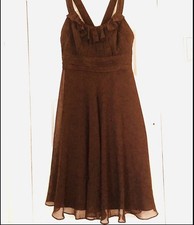 Dress Davids Bridal Tea Length size 6 Chocolate Brown wide strap