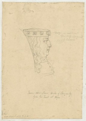 Friedrich Wilhelm Fairholt - Antike Zeichnung - Dijon Frankreich Architekturstudie