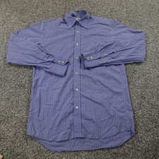 Lacoste Shirt Mens 38 Small Blue Button Up Long Sleeve Croc Casual Dress Preppy