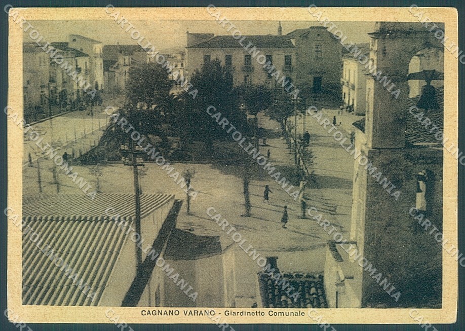 Foggia Cagnano Varano Giardinetti Comunali PIEGHINE FG cartolina JK4132