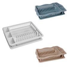 Large Plastic Dish Drainer Rack Tray Cutlery Plate Cup Holder Sink Organiser