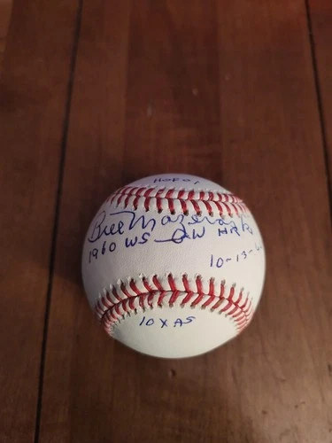 Bill Mazeroski Autographed Inscription Baseball JSA