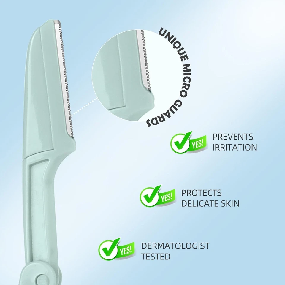 6 Pack Dermaplane Razors for Women – Folding Eyebrow & Facial Hair Removal Tools - Image 2 of 4