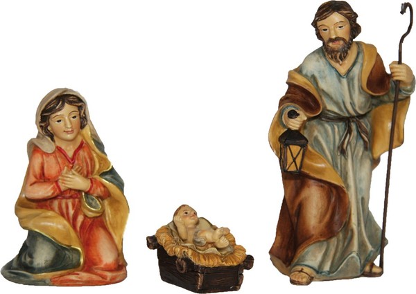 Krippenfiguren Heilige Familie 3-Teilig Set 10 Cm Polyresin Deko-image