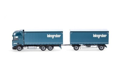 HERPA,SCANIA CR20 HD 6x2 with body and 1+1 axle trailer LEIMGRUBER