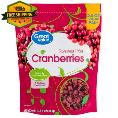 Great Value Sweetened Dried Cranberries, 24-ounce bag