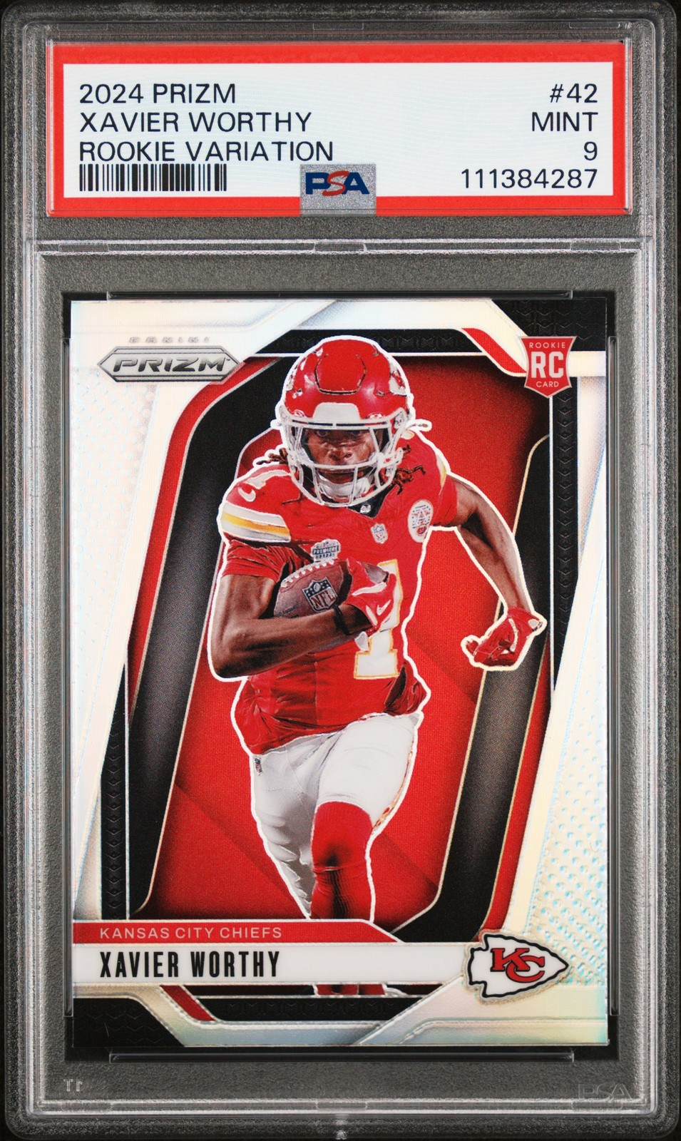 PSA 9 2024 Panini Prizm Rookie Variation #42 Xavier Worthy