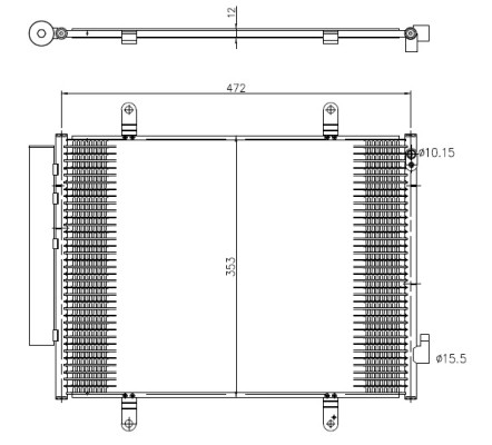 Condenseur climatisation NRF 350371 pour OE 9531084M00 en aluminium standard