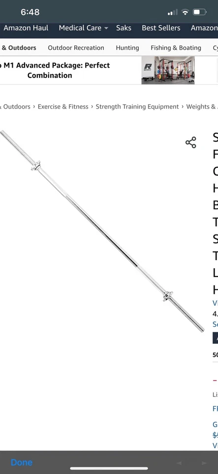 Barra de barra cromada roscada 60 pulgadas 1 pulgada de diámetro equipo de gimnasio de levantamiento de pesas Foto 3 de 4