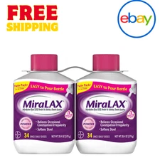 MiraLAX Powder Laxative 68 Doses Gentle Constipation Relief Osmotic Formula