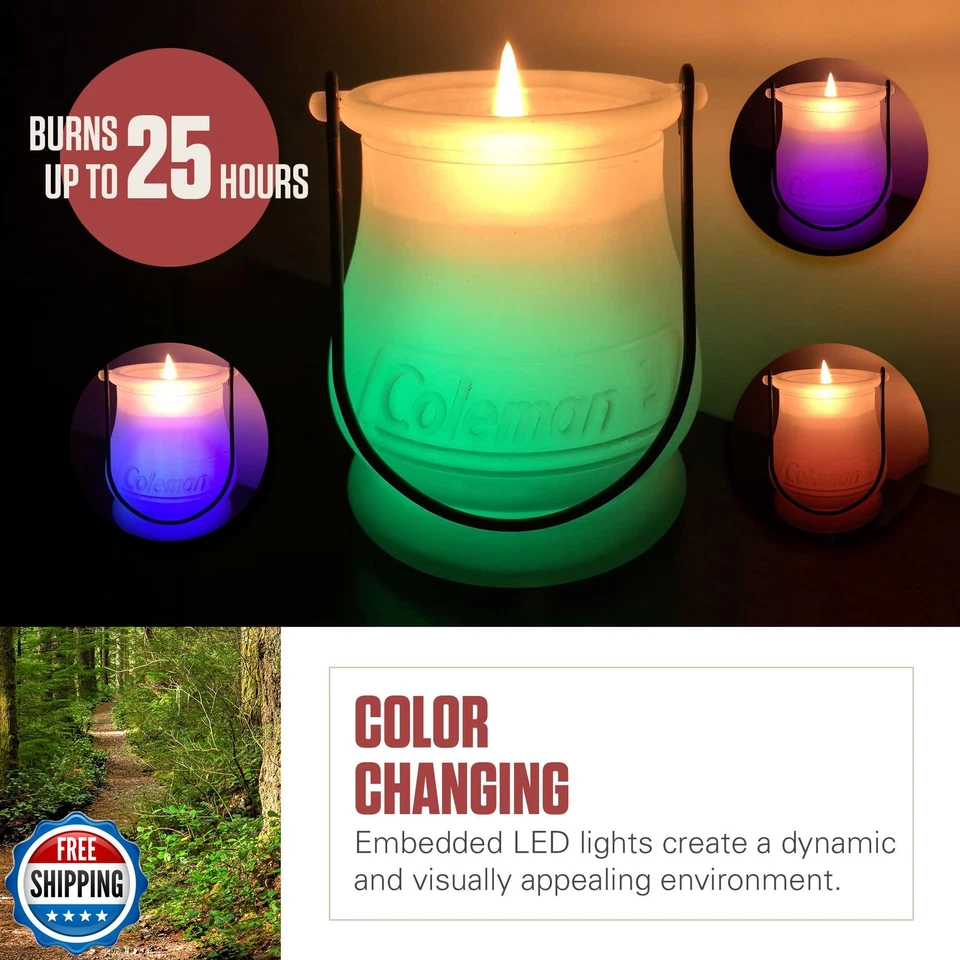 Coleman Color Changing LED Citronella Outdoor Scented Candle, 25+ Hours Burn  - Image 3 of 4