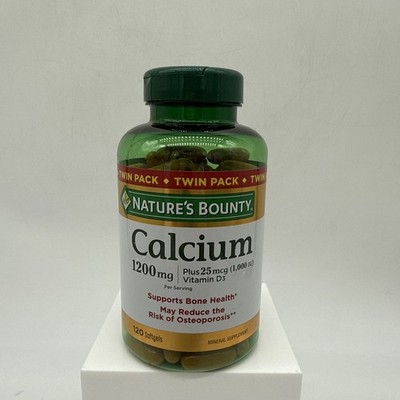 Nature's Bounty 1200mg Calcium & 1000IU Vitamin D3 120 Softgels Exp 07/2027