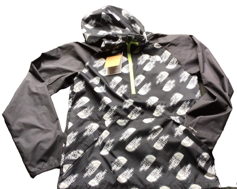 The North Face logo Youth size XL 18/20 Packable Wind Pullover NWT BLACK unisex