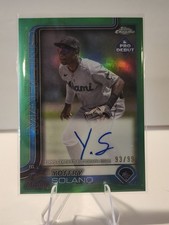 2025 Topps Pro Debut Chrome Yoffry Solano Green Refractor Auto /99 Marlins 
