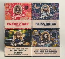 LOT OF 4 Dr. Squatch Bars Soap Bliss Bricc Energy Bar RARE F-150 Grime Reaper