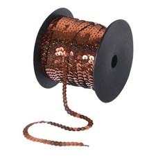 100 Yards x 0.24 Inch Flat Sequin Strip Spangle Sequins Trim Bling Brown