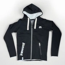 Venum Contender 2.0 Hoodie Mens Small Black Full Zip Long Sleeve Performance