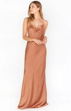 Show Me Your Mumu Tuscany Maxi Dress Womens M Copper Luxe Satin Bridesmaid