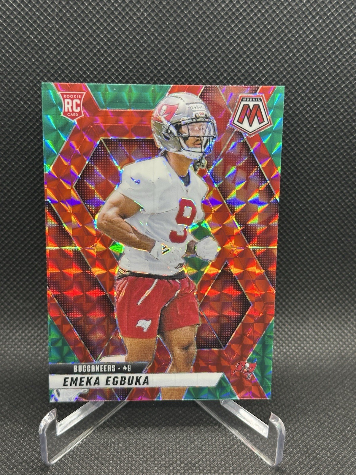 2025 Panini Mosaic Choice - Emeka Egbuka #376 Red & Green Prizm (RC)
