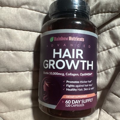 Rainbow Nutrients Advanced Hair Growth Biotin Collagen OptiMSM 120 Capsules