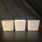 3 Anchor Hocking Ribbed Milk Glass Rectangle Lidded Refrigerator  Storage Dishes