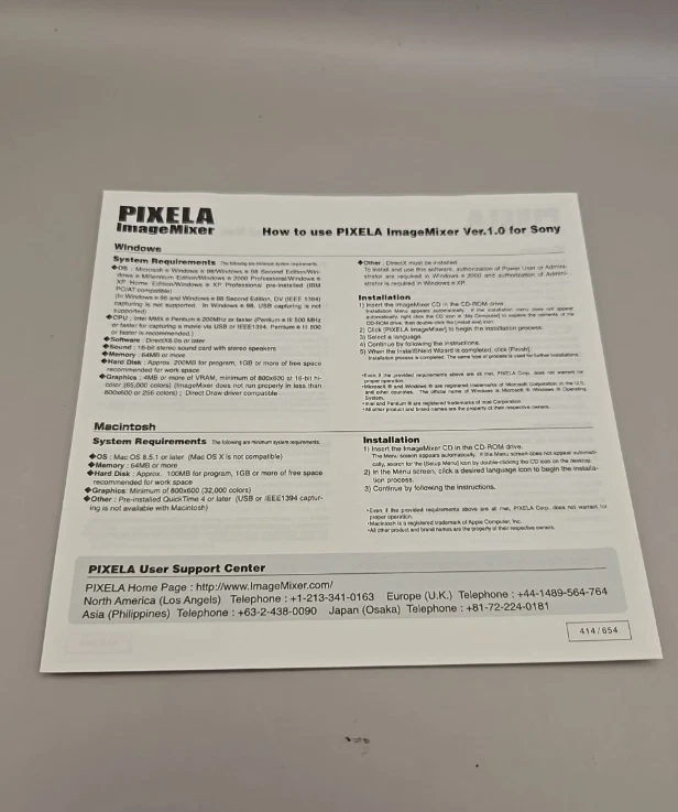 PIXELA Image Mixer For Sony V1.0 Win. 98/Me/2000/XP Mac 8.5.1/8.6/9.0/9.1/9.2(T5 - Image 4 of 4