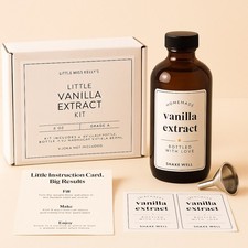 Homemade Vanilla Extract Kit: Organic Madagascar Beans, DIY Gift, 8 oz Bottle