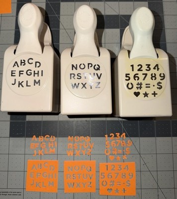 Martha Stewart Alphabet Punches (2) and Numbers Punch (1) - All In