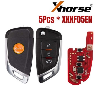 5x Xhorse Universal Wire Remote Folding Key 3 Buttons Second Generation XKKF05EN