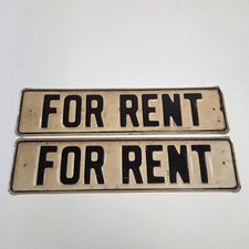Vintage FOR RENT Metal Sign Plates Lot of 2