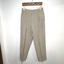 Vintage Fundamental Things Petites Taupe High Waisted Pleated Slacks Size 14